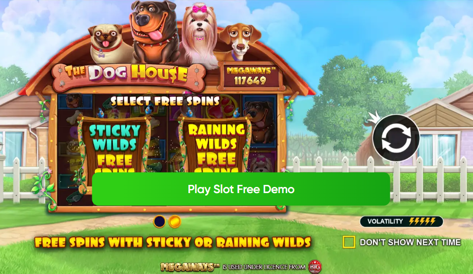 Interface of The Dog House slot by Pragmatic Play at Pokerdom