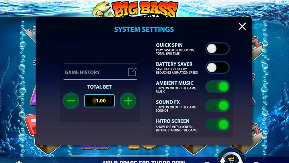 Baliqchi va baliq ramzlari bilan Big Bass Bonanza toʻlov jadvali