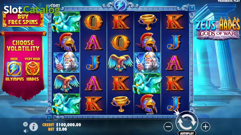 Zeus vs Hades Gods of War symbol payout table
