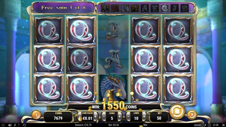 Table of symbols and payouts in Rise of Merlin