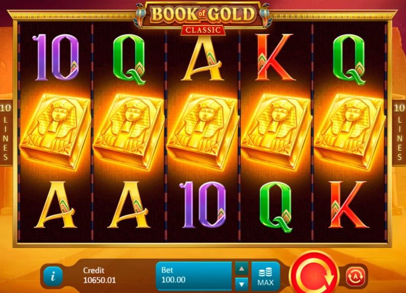 Pokerdom казиносындағы Book of Gold Classic слотының геймплейі