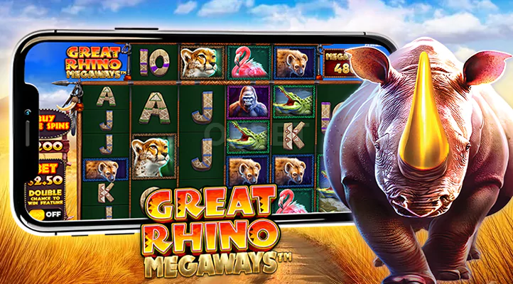 Great Rhino Megaways gameplay at Pokerdom