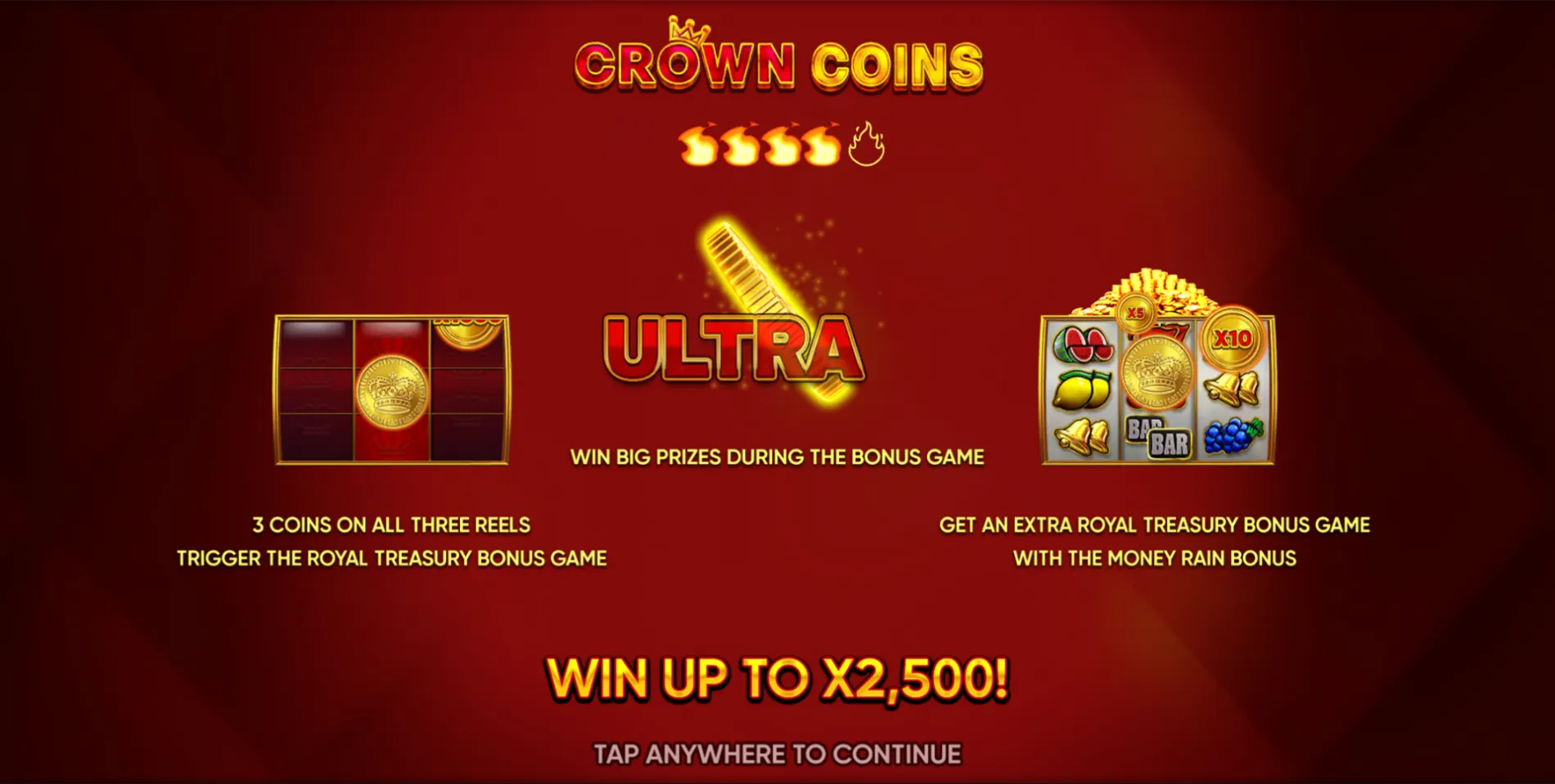 Технические характеристики и таблица выплат слота Crown Coins