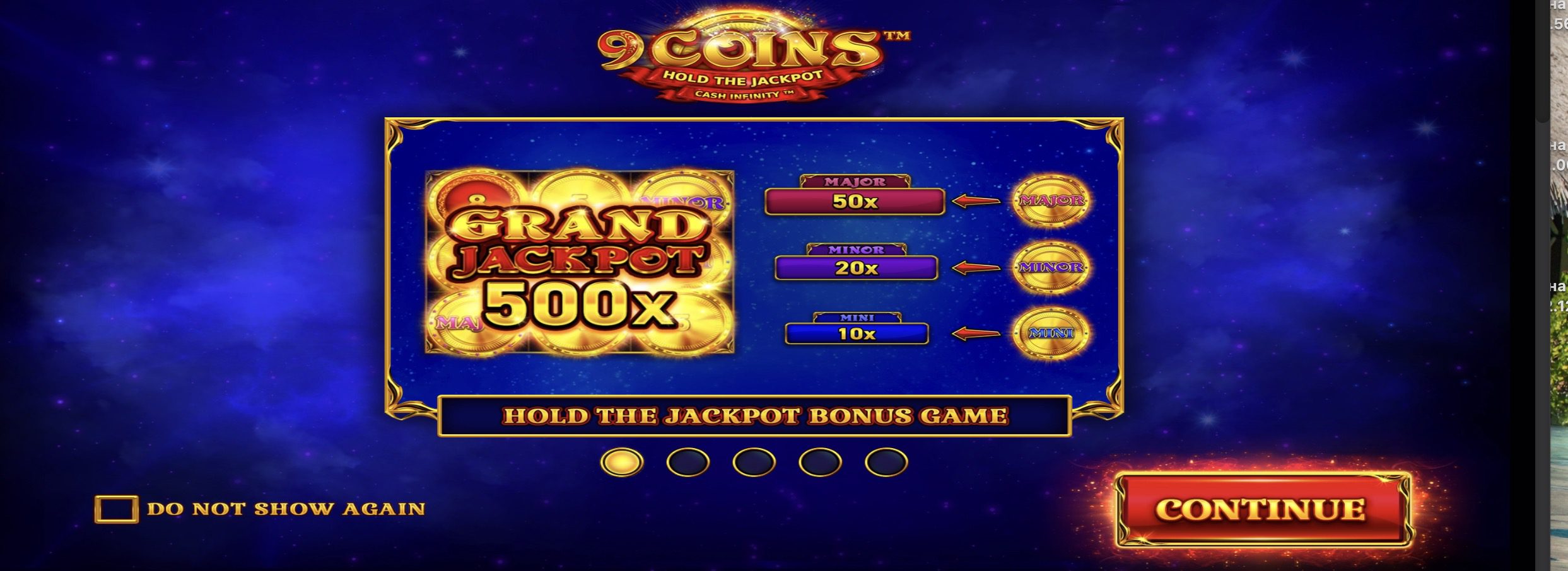 9 Coins slot demo mode at Pokerdom without registration
